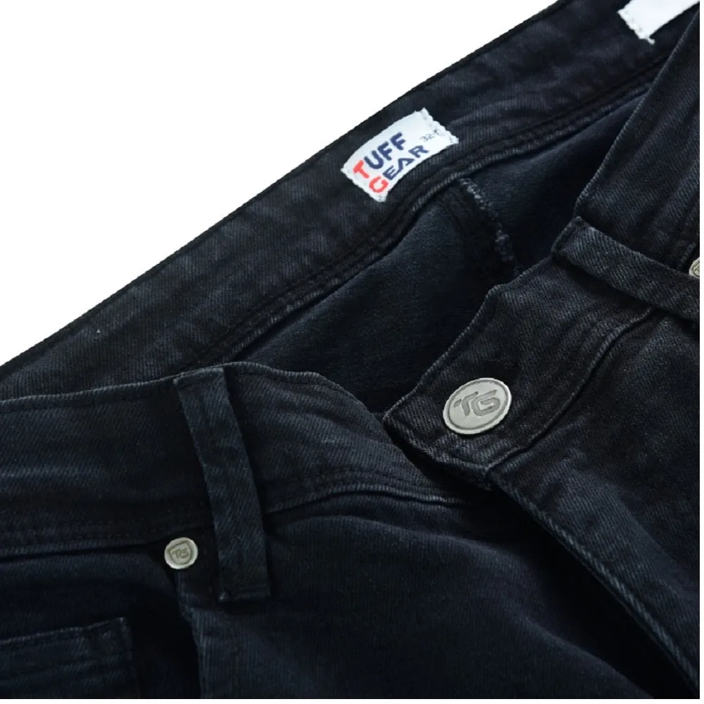 Tuff Gear Motorcycle Premium Straight Fit Black Jeans Lined with DuPont™ Kevlar®