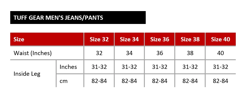 Tuff Gear Motorcycle Premium Straight Fit Black Jeans Lined with DuPont™ Kevlar®