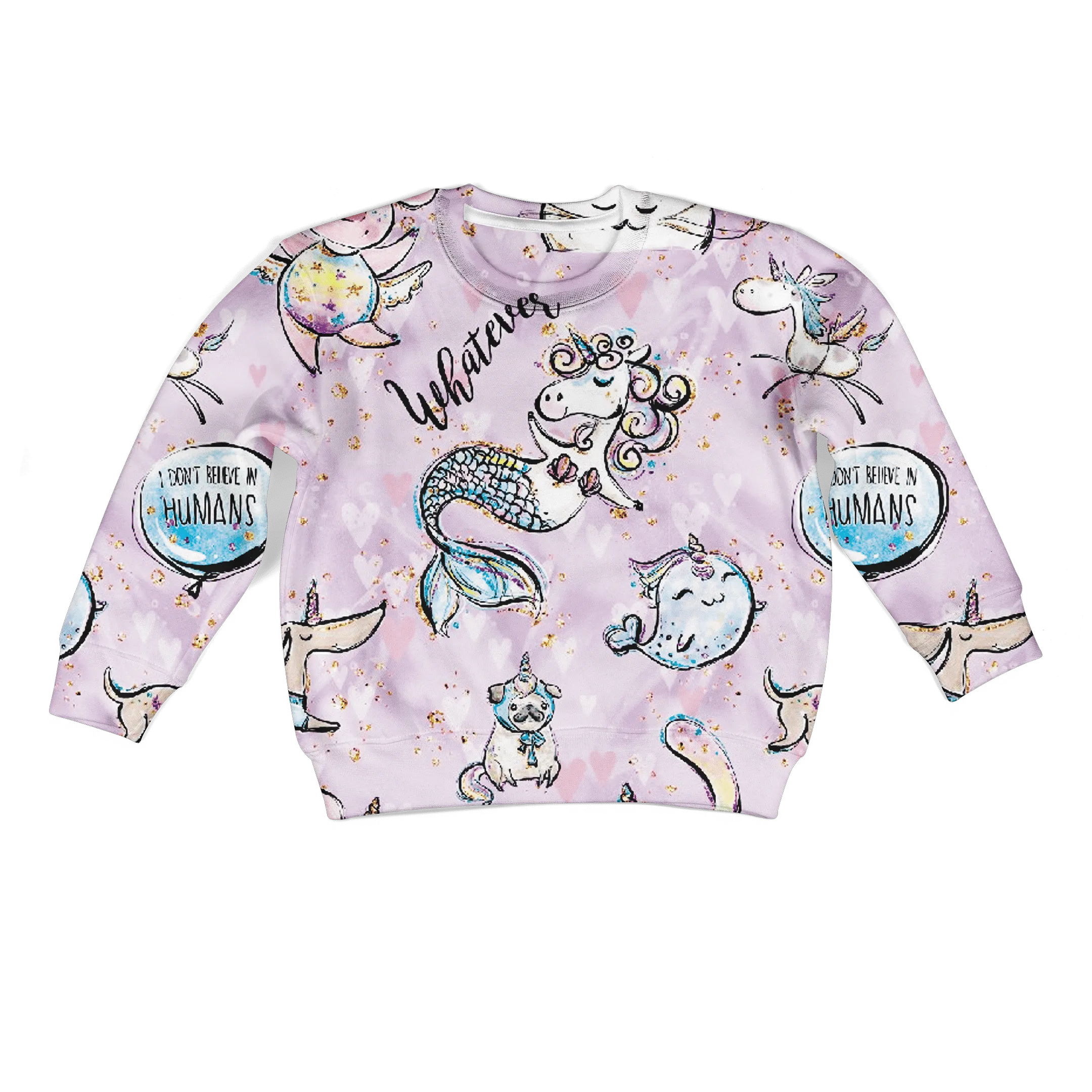 Unicorn Whatever Don't Believe In Humans Custom Cosplay Kid Hoodie