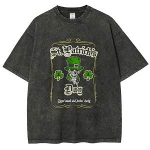Unisex Vintage Be Lucky With Shamrock For St. Patrick's Day Graphic Washed Tee