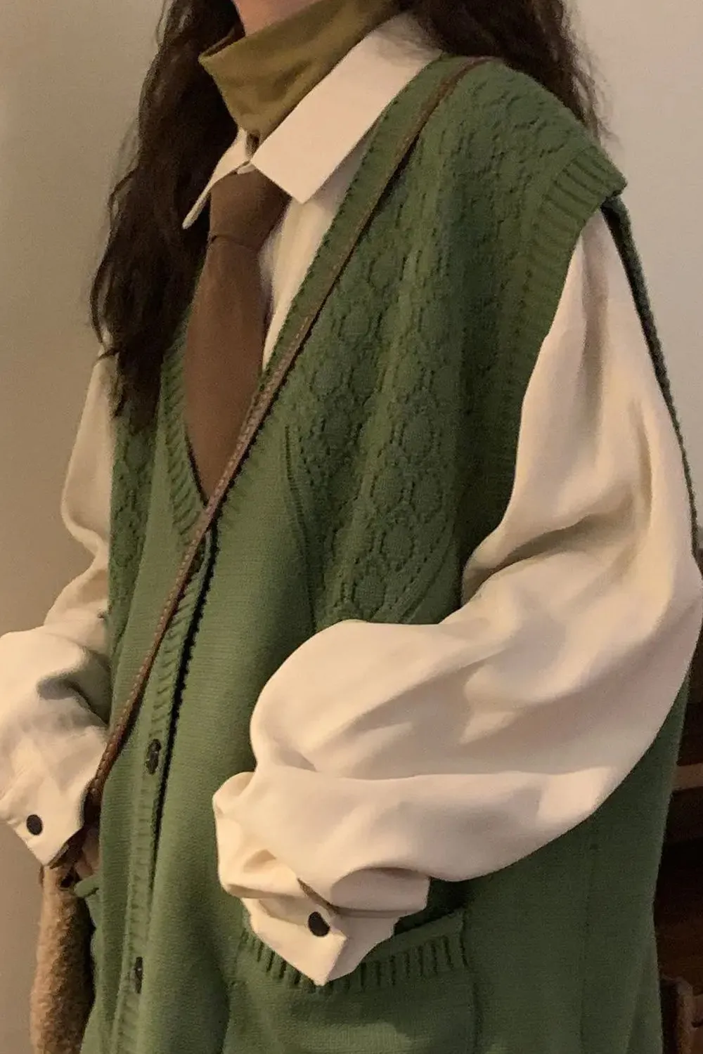 V-Neck Retro Style Sleeveless Vest Sweater