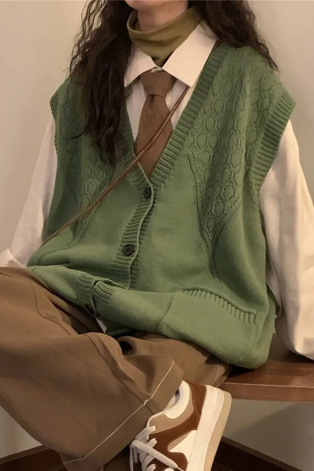 V-Neck Retro Style Sleeveless Vest Sweater