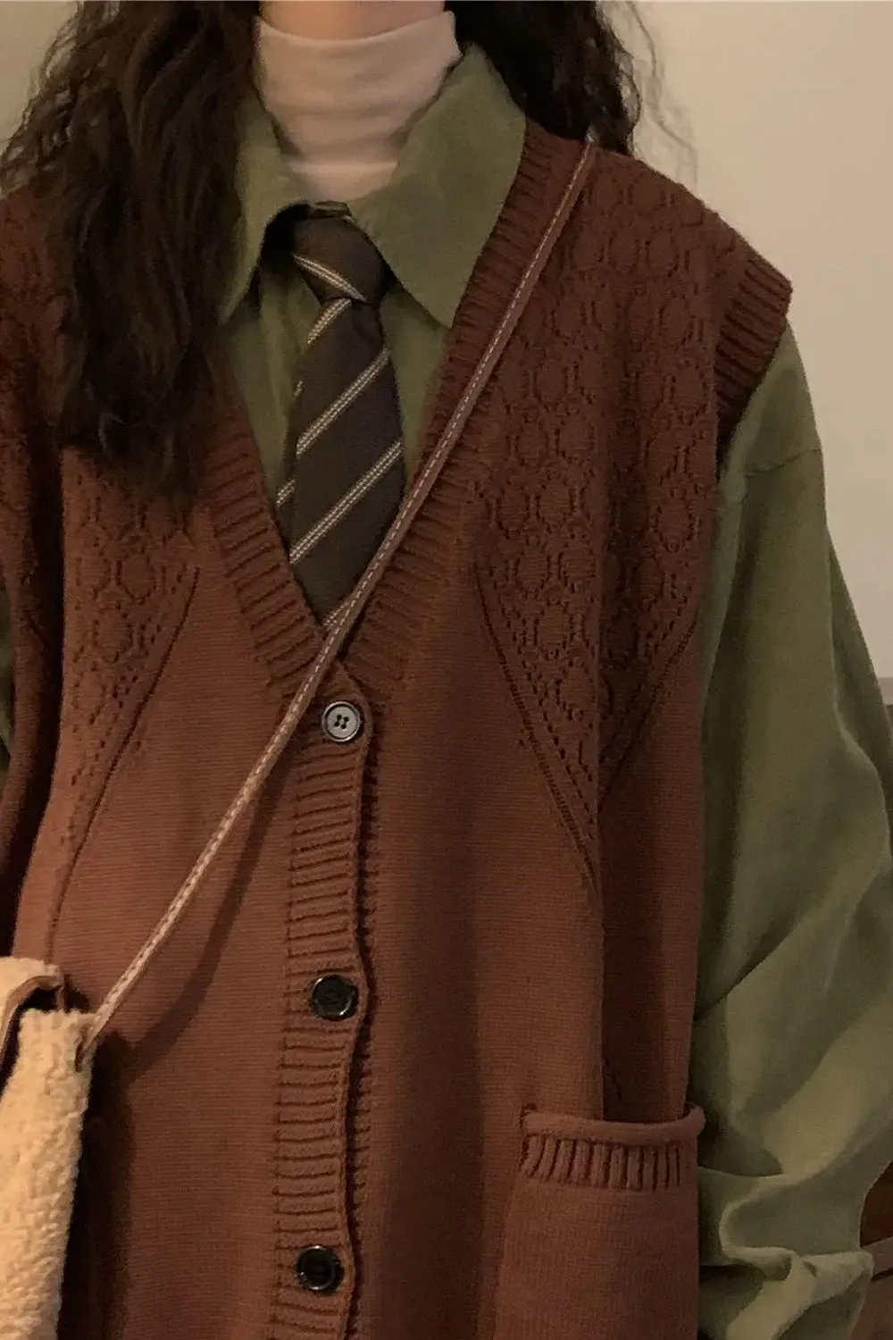 V-Neck Retro Style Sleeveless Vest Sweater