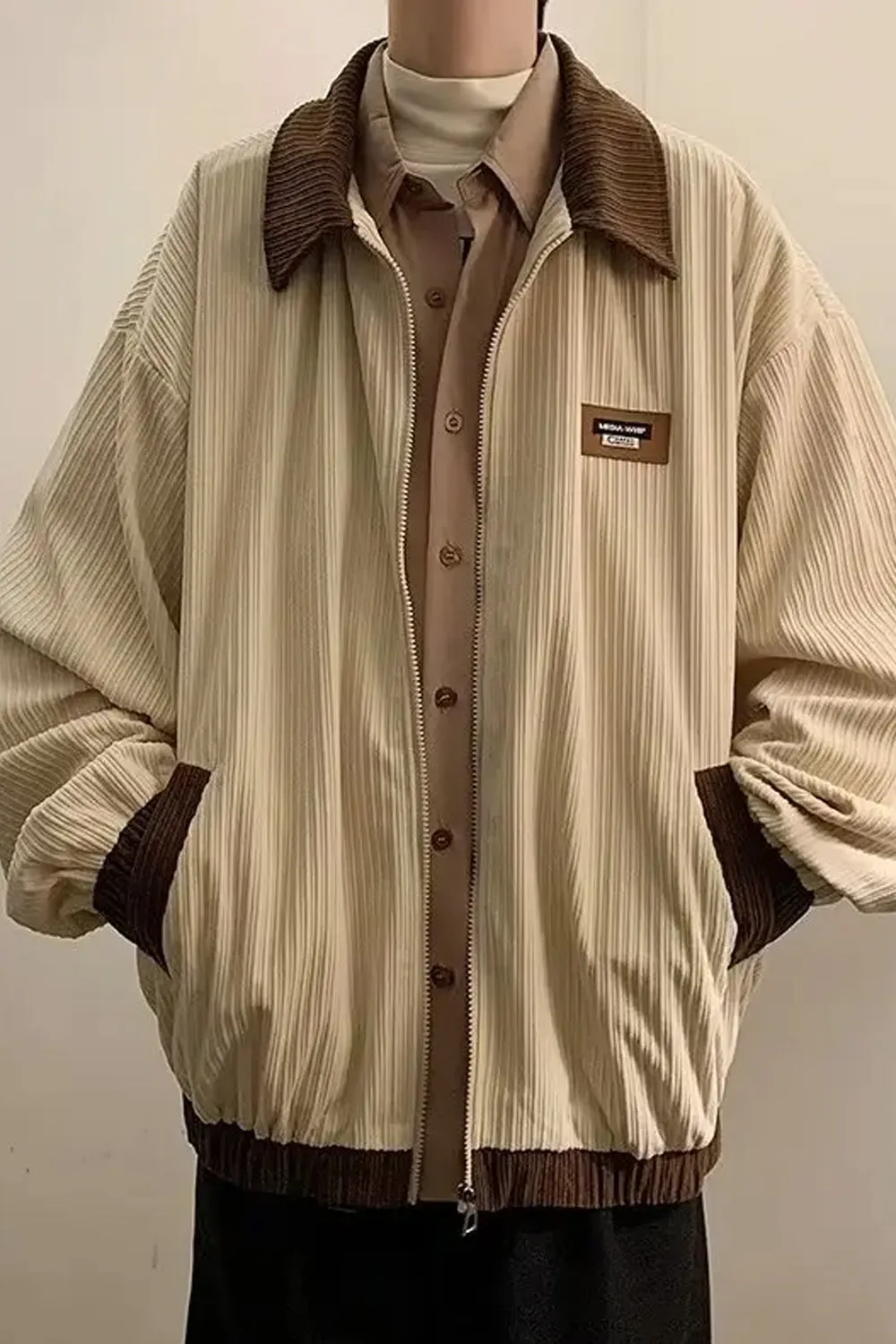 Vintage Lapel Collar Loose Men Jacket