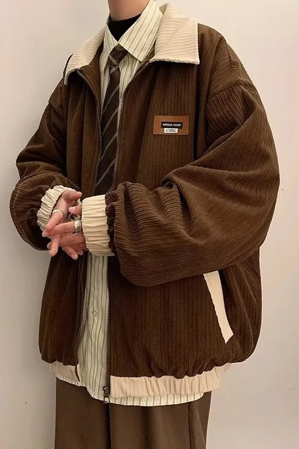 Vintage Lapel Collar Loose Men Jacket