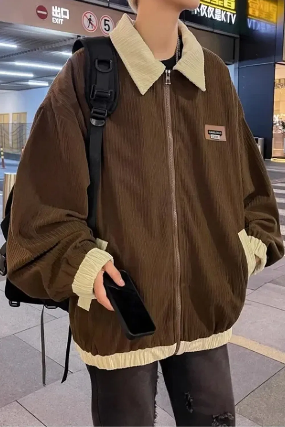 Vintage Lapel Collar Loose Men Jacket