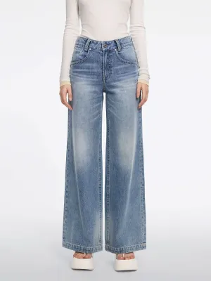 Vintage Mid-Rise Flared Jeans-FLM