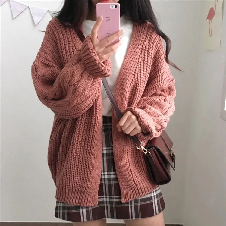 Vintage Warm Knitted Cardigan Sweater