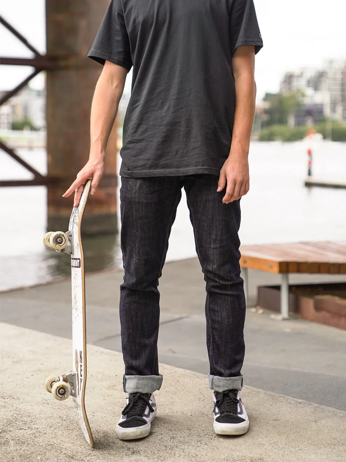 VOLCOM VORTA DENIM 15" LEG RINSE BLUE WASH