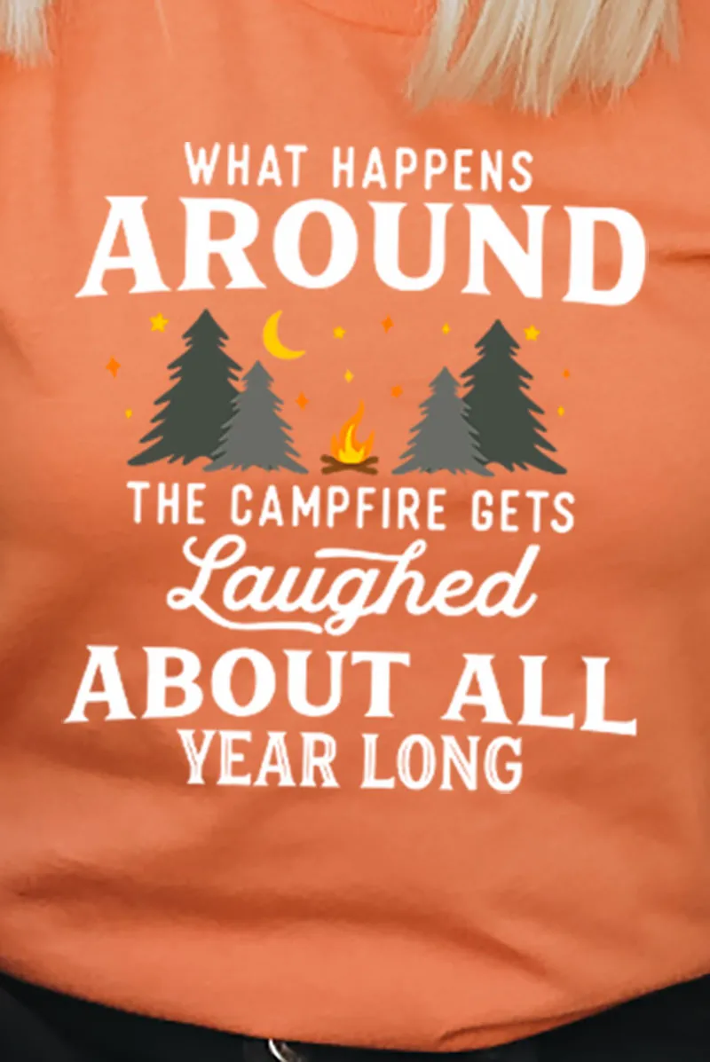 What Happens Around The Campfire Softstyle Adult T-Shirt