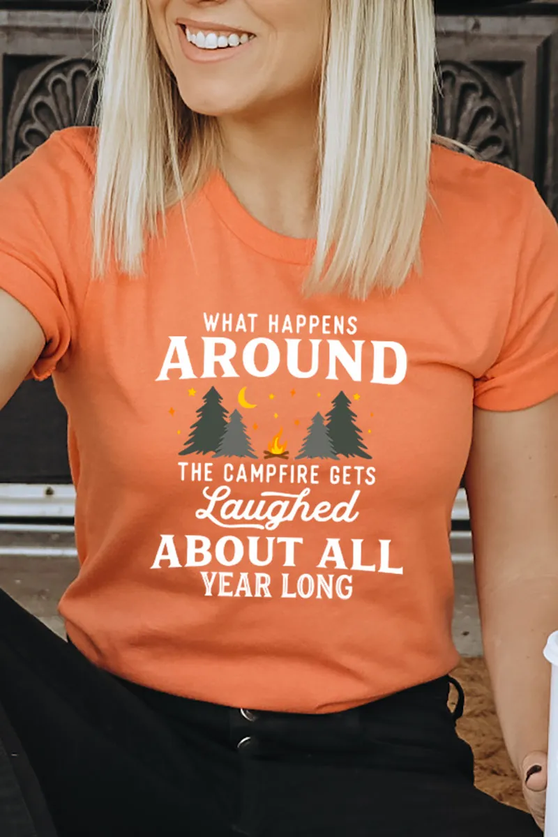 What Happens Around The Campfire Softstyle Adult T-Shirt