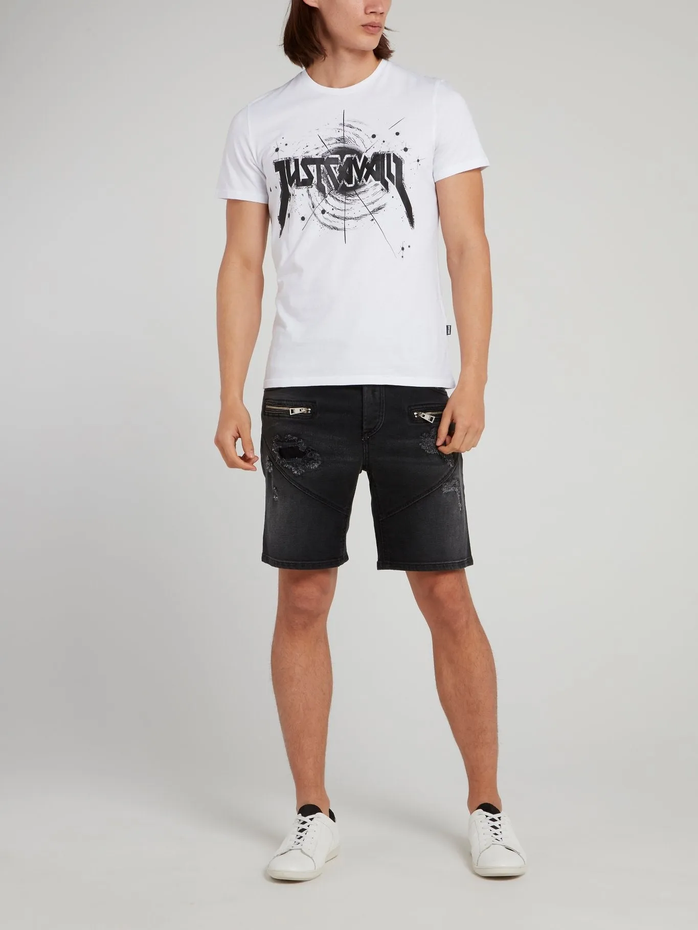 White Galaxy Print T-Shirt