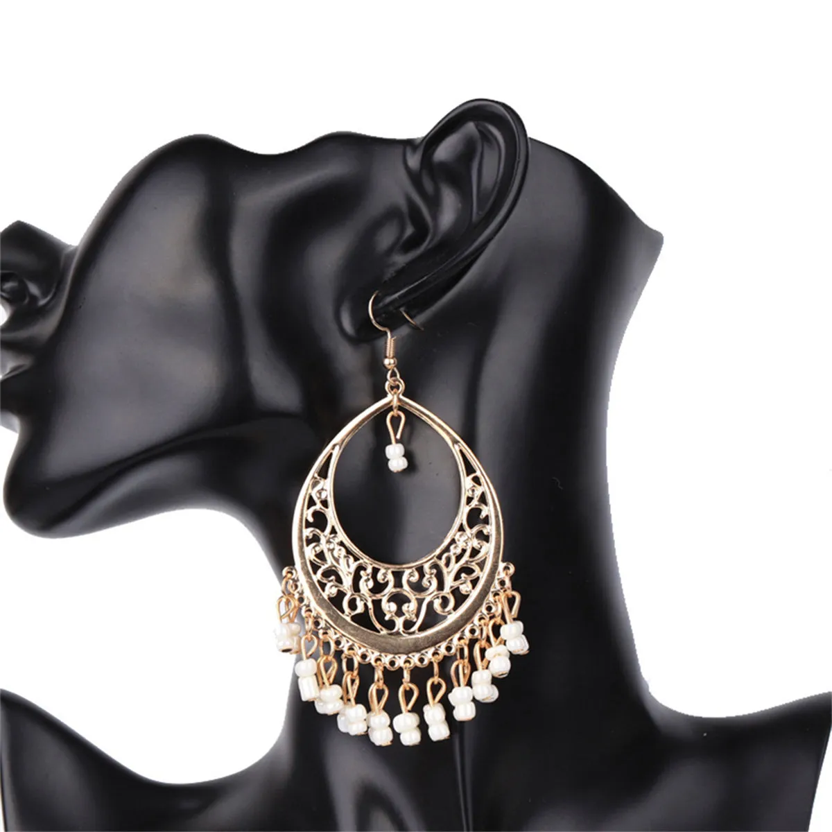 White Turquoise & 18K Gold-Plated Openwork Filigree Drop Earrings