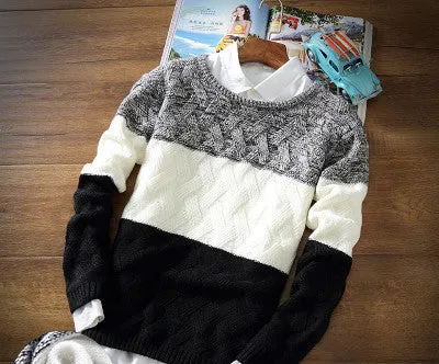 winter pullover sweater brand knitting long sleeve O-neck Slim Korean fashion clothes men sweater MY13