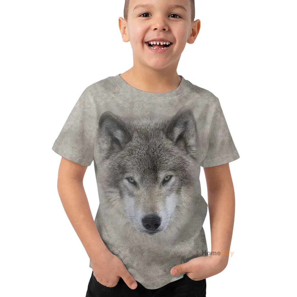Wolf - 3D Kid Tshirt QT306206Hf