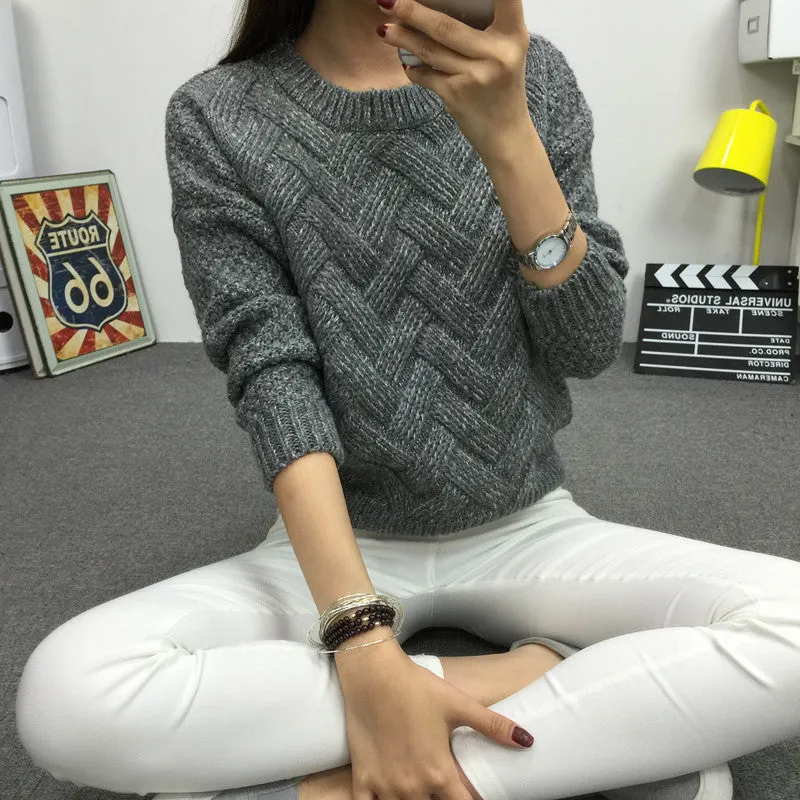 women fashion spring sweaters basic casual knitting winter Pullover KB911