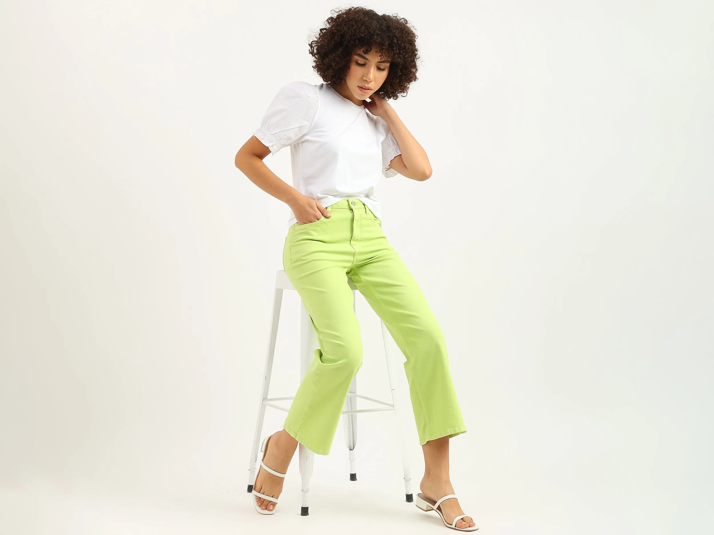 Women Solid Flared Fit Jeans