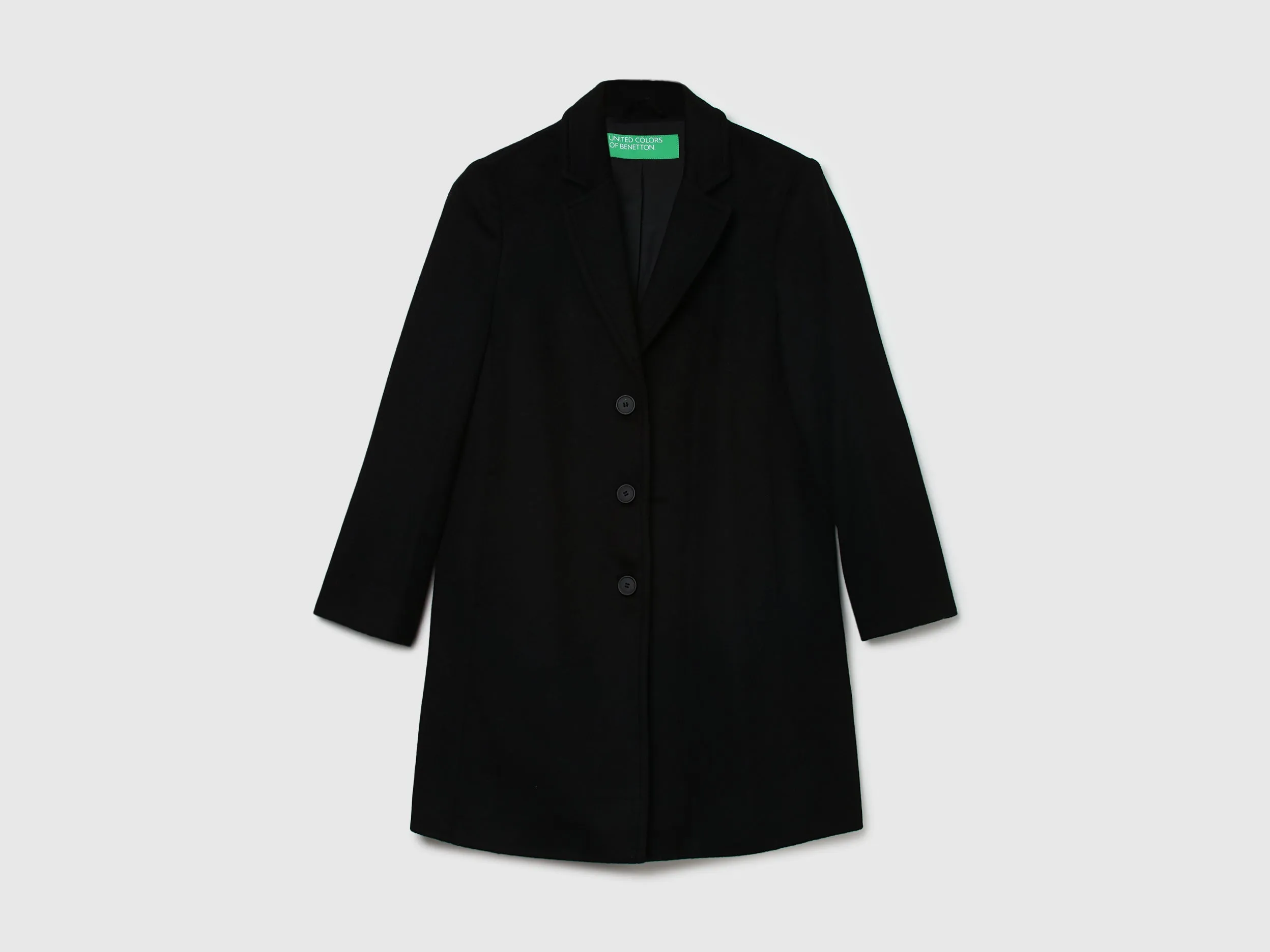 Women Solid Lapel Collar Coat