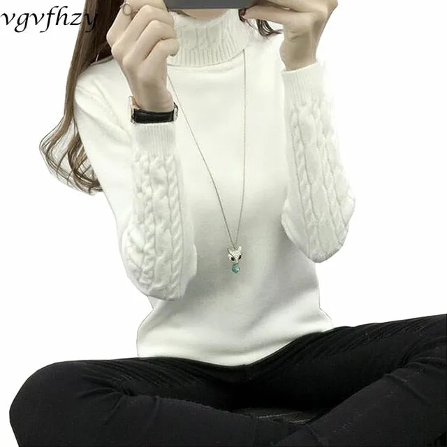 Women Turtleneck Winter Sweater Women 2020 Long Sleeve Knitted Women Sweaters And Pullovers Female Jumper Tricot Tops LY571