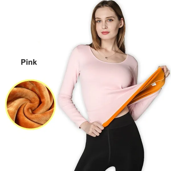 Women Winter Pullovers Thermal Underwear Thick Fleece Pajamas