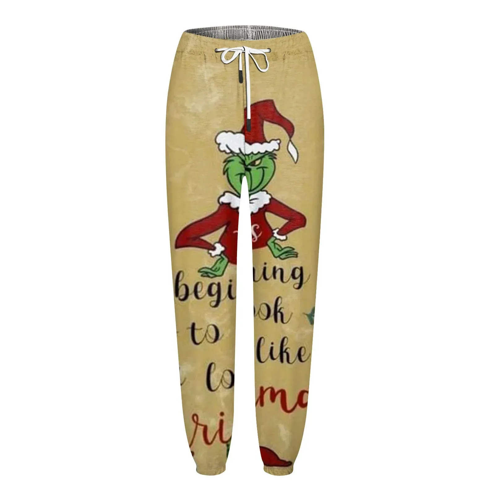 Women'S Casual Fashion Christmas Printed Casual Sweatpants Elastic Waist Drawstring Pants Roupas Femininas  Plus Size Feminino