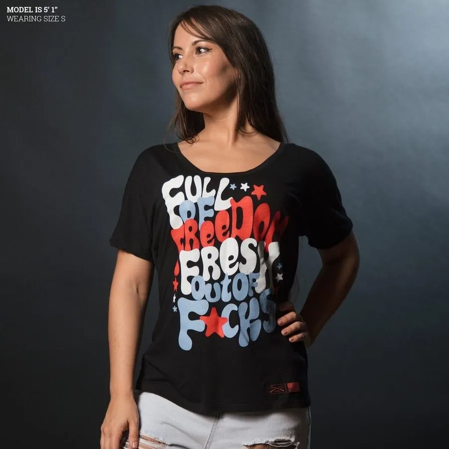 Women's Fresh Outta F*cks Slouchy T-Shirt - Black
