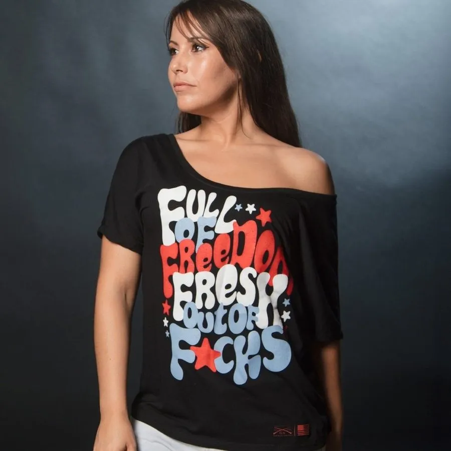 Women's Fresh Outta F*cks Slouchy T-Shirt - Black