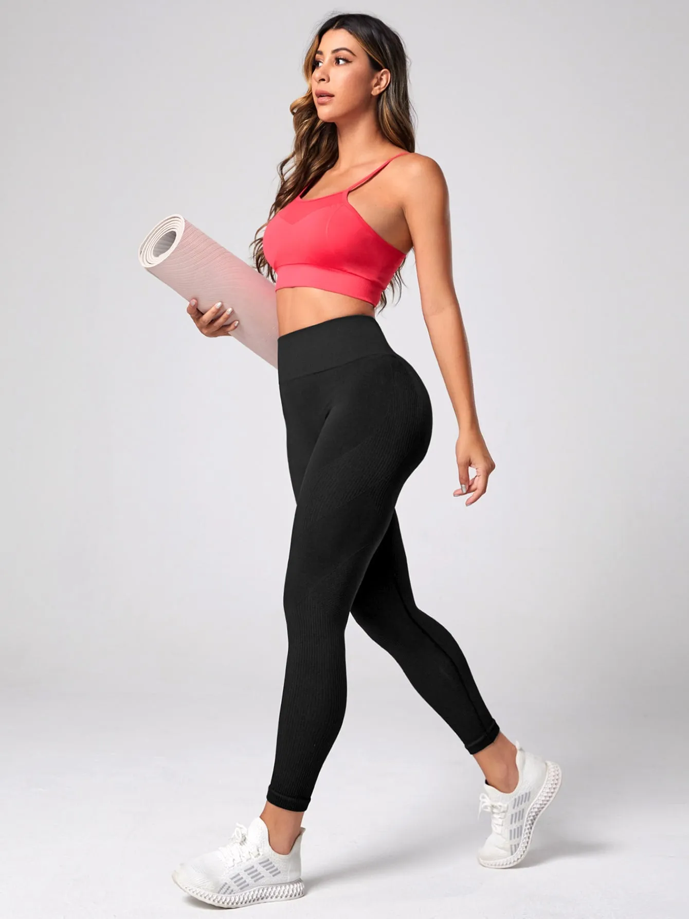 Women's Seamless Leggings High Waist Gym Running Yoga Pants Butt Lift Workout Tights