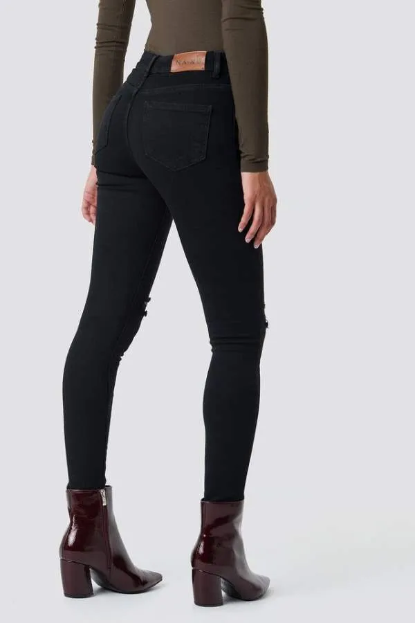Womens Skinny Fit Mid-Rise Clean Look Stretchable Cropped Jeans