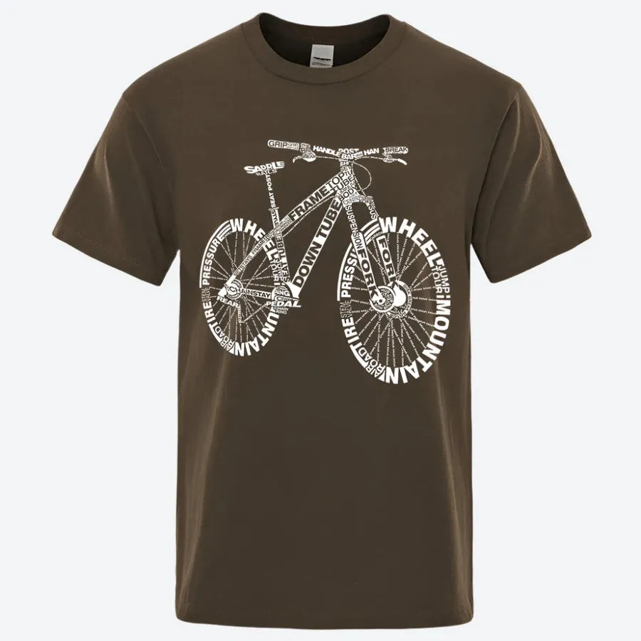 Word Art Bicycle Graphic T-Shirts