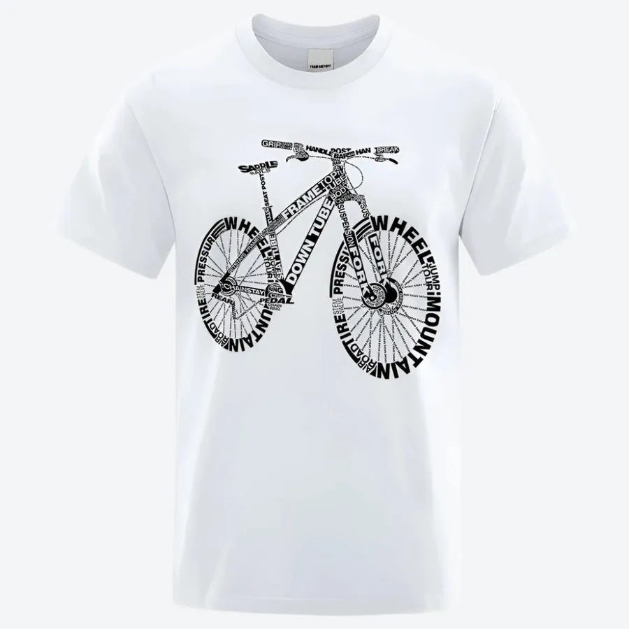 Word Art Bicycle Graphic T-Shirts